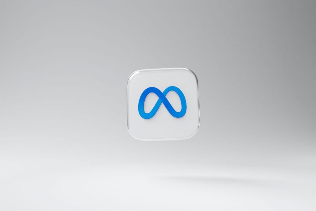 meta symbol bouncing white background