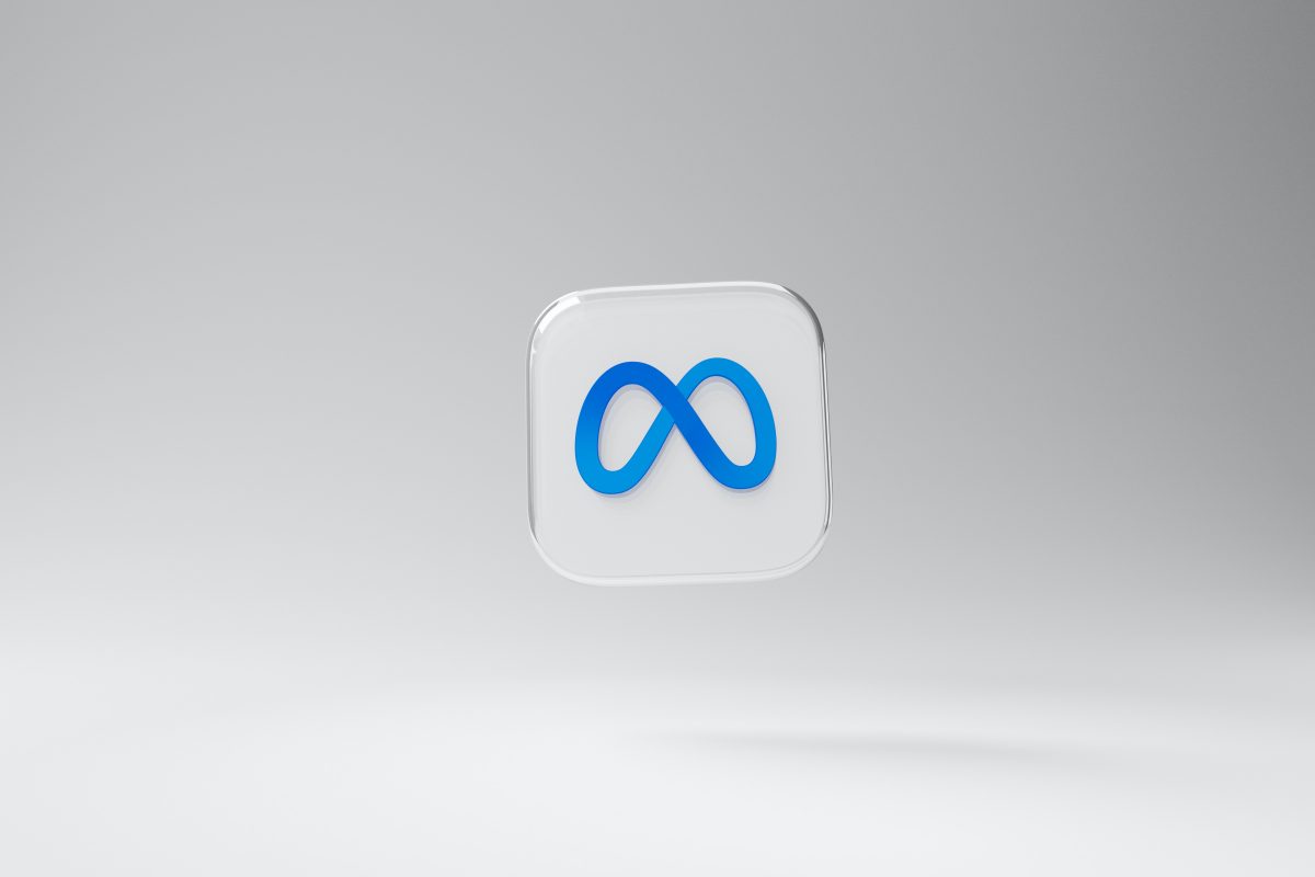 meta symbol bouncing white background